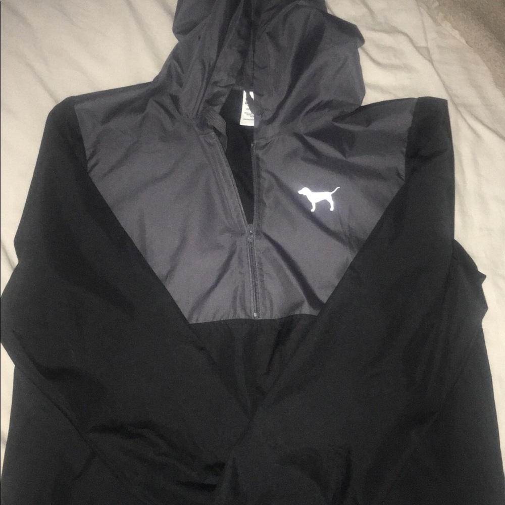 VS PINK Black and Gray ANORAK Windbreaker